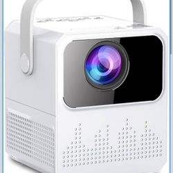 Mini Projector, Portable Projector, 4K Support, Full HD Outdoor Movie Projector, Wired Screen Sync Projector, Motorised Focus Correction Function, Com