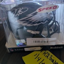 Jalen Hurts Autographed Mini Helmet withCOA 