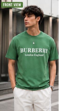 Green Burberry London England Graphic T-Shirt - Size M L XL
