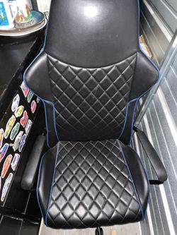 Racing-Style Gaming Chair – Black/Blue Diamond Stitch