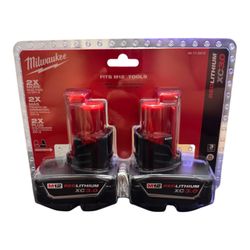 Milwaukee M12 12-Volt Lithium-lon XC Extended Capacity 3.0 Ah Battery Pack (2-Pack)
