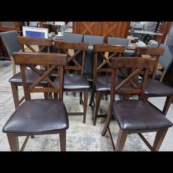 Set Of 6 Tall Chairs 