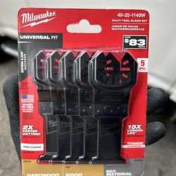 Milwaukee OPEN-LOK Variety Oscillating Blade Set w/ Japanese Hardwood Blade (5-Piece)