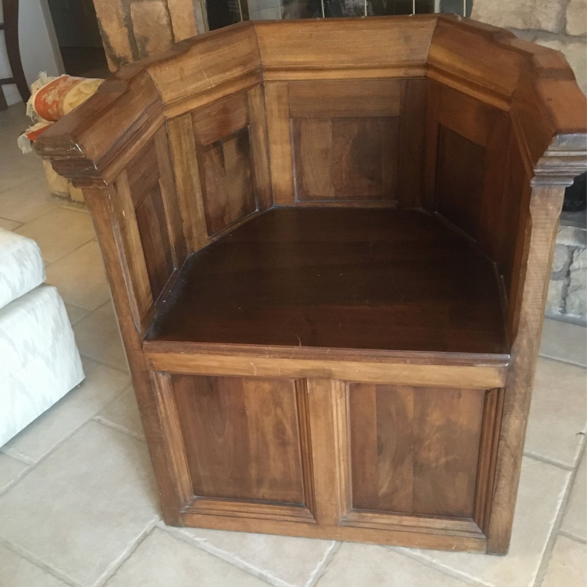 Rare Vintage Wooden Monks Chair