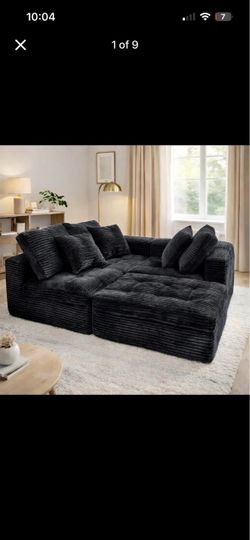 105"W Modular Cloud Sectional Sofa with Ottoman