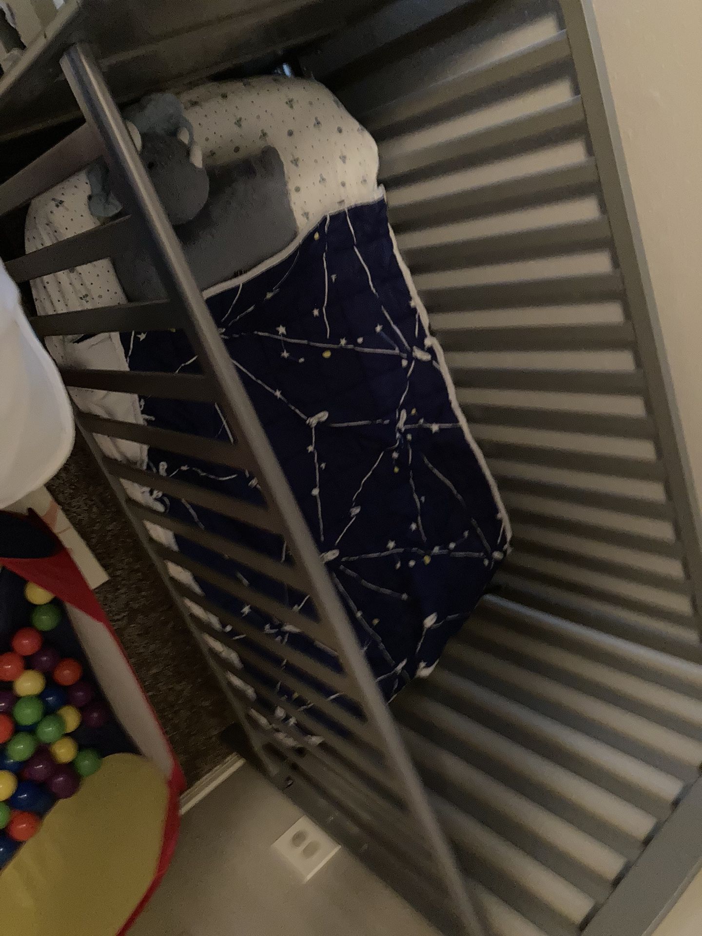 Baby Crib W Changing Table Attached