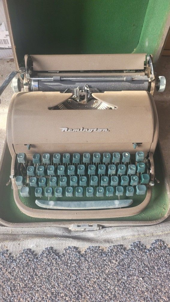 Antique typewriter with case