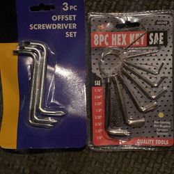 8pc Hex key 3pc offset screwdriver set 