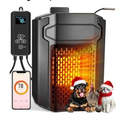 5211: New PETNF Dog House Heater with Thermostat & WiFi App Control 2026, 45–113°F, 24H Timer, 500W Fast Heating Outdoor Pet House Warmer, Safe Anti-C