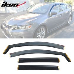 Fits 2011-2017 Lexus CT200h Side Window Visors Injection PC In-Channel Deflectors