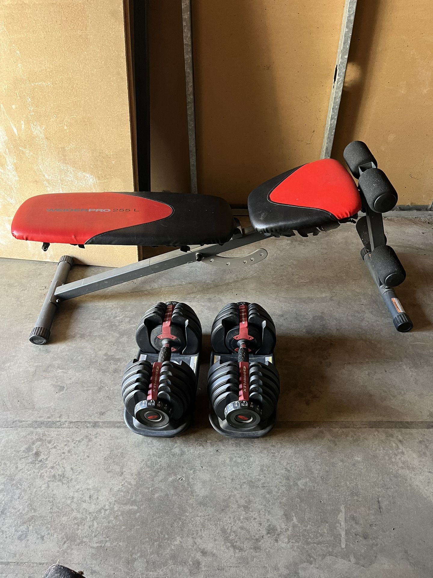 Dumbbell Adjustable Weights BowFlex 5-52.5lb With Weight Bench Press