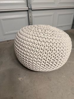 Handwoven Knit Pouf