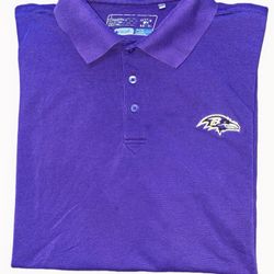 Baltimore Ravens Men's Polo XL NFL Cutter & Buck Dry Tech Football Purple