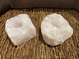 Solid Rose Quartz Candle Or Trinket Holders