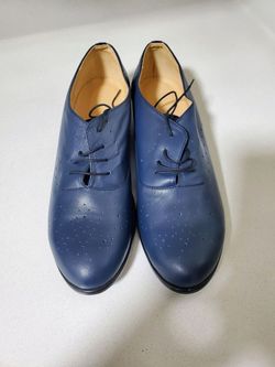 Julia Bo Navy Blue  Genuine Leather Women's Oxfords