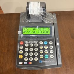 VERIFONE NURIT 2085 CREDIT CARD TERMINAL PROCESSOR WITH PRINTER, W/POWER ADAPT