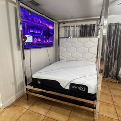 Modern Queen Bed With Matres Serra And Massage Frame 
