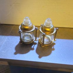 Brass Antique Salt And Pepper Shakers