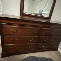 Dresser Mirror And Side Table 