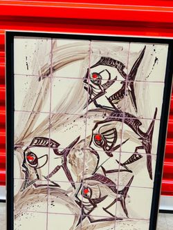 Mid century Italian tile painting