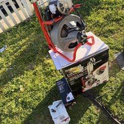 K-400 AutoFeed Drain Cleaning Snake Auger 120-Volt Drum Machine and C-45IW 1/2 in. x 75 ft. Cable + Tool Set & Gloves by RIDGID