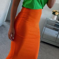 Orange Skirt Zara 