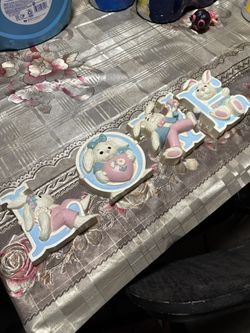 Vintage Nursery Decor (Home Interiors) — Bunny L-O-V-E Letters