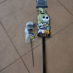 Nightmare Before Christmas Yard Stakes - Jack, Oogie Boogie + Zero