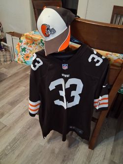 Browns jersey and cap 25.00 both