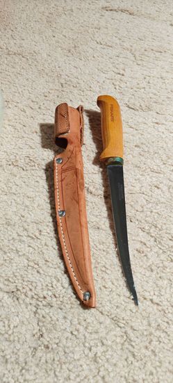 6" Fiskars leather belt  knife sheath from Finland