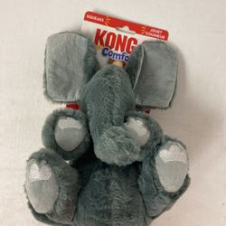 kong Kiddoz Comfort Dog Toy Squeaky Large Plush Gray Elephant New 10”