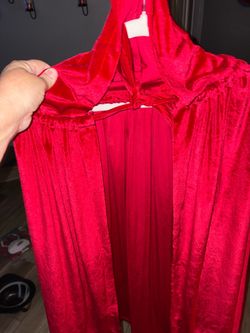 Child’s red velvet hooded costume cape
