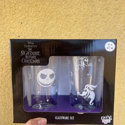 Nightmare Before Christmas 16oz Glass Cup Set (2pk)