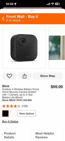 Blink Outdoor 4-Wireless Battery Smart Home Security Camera System with 1-Camera, up to 2-Year Battery Life (Black)
