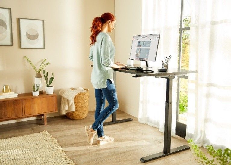 Realspace® Magellan Pneumatic Height-Adjustable Standing Desk, 60"W, Espresso

