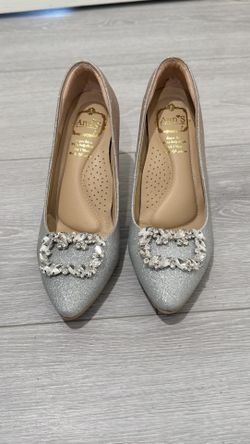 Swarovski Silver gold high heel size 6.5
