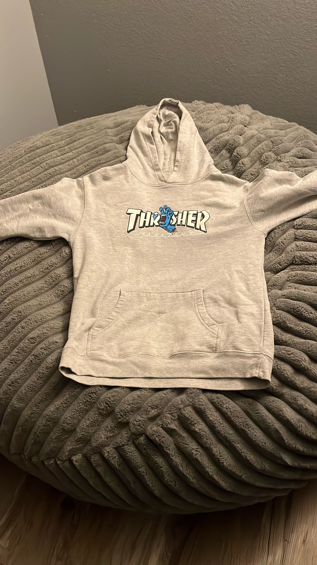 Thrasher X Santa Cruz Grey Youth Large Hoodie