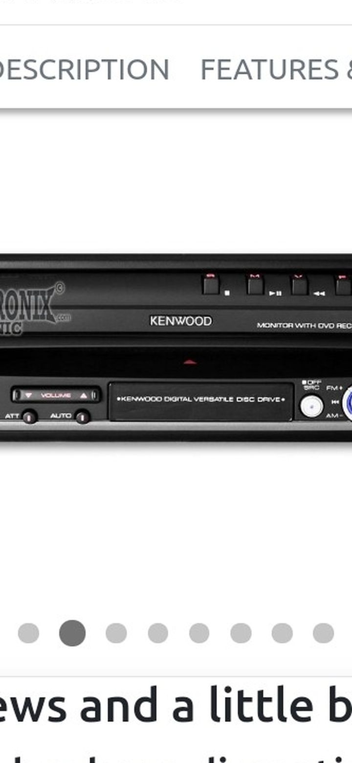 Kenwood Kvt-617 Touch Screen Dvd And Stereo In Dash