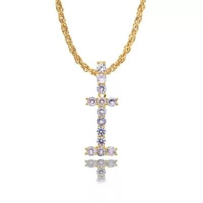 18K Gold Pl Stainless Steel Letter CZ