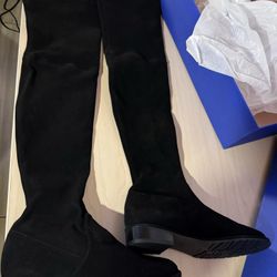 Stuart Weitzman Lowland Boot Black Suede 6.5W