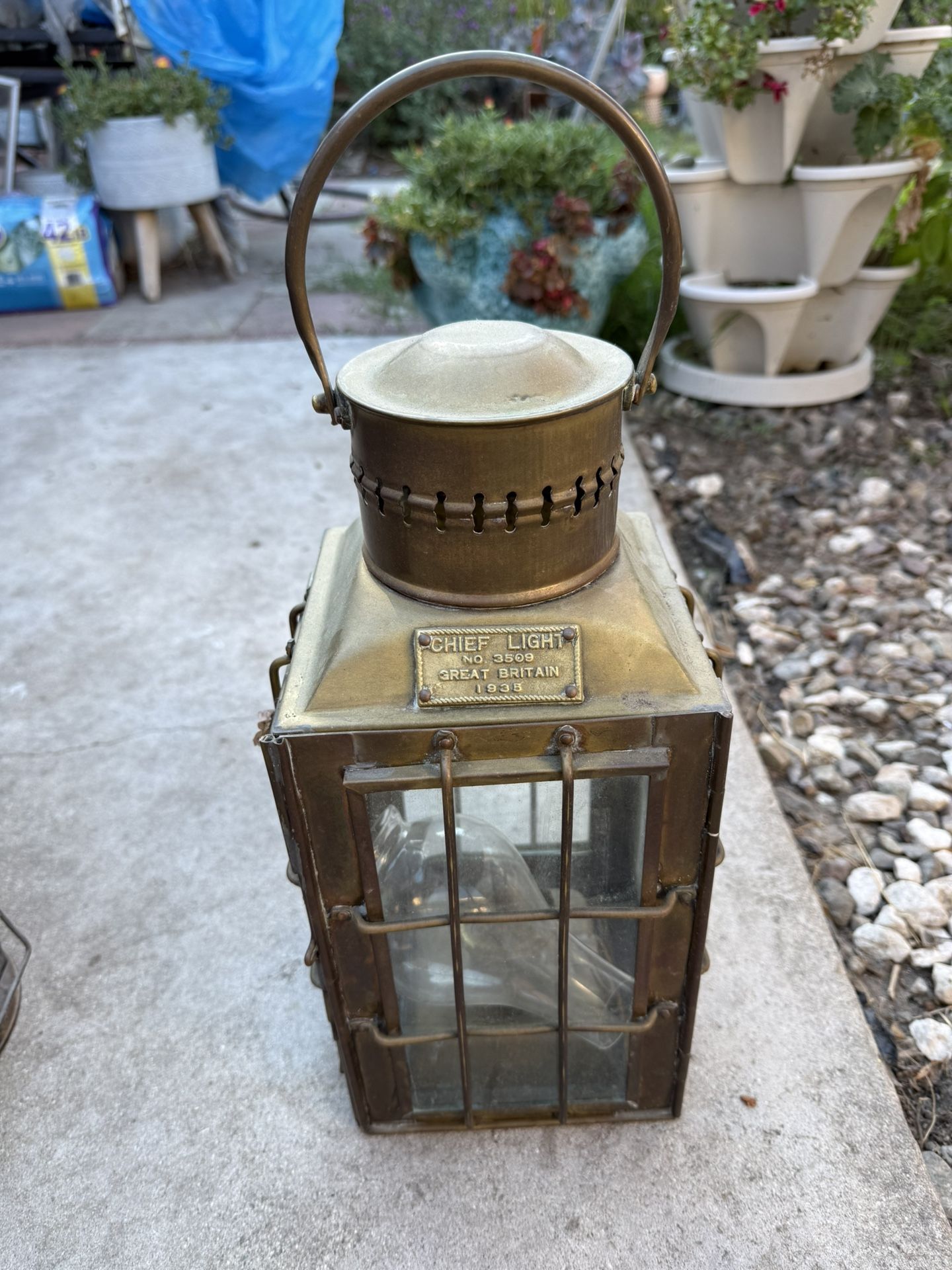 Brass Chief light ship lantern No. 3509