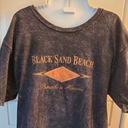Men's Black Sand Beach Hawaiian T-SHIRT SIZE M