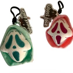 Culturefly Ghost face Mystery Plush Bag Clip - Pink or Teal