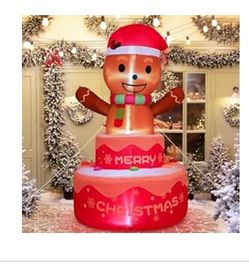 New 6FT Gingerbread In Merry Christmas Cake Inflatable 