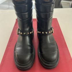 Valentino Rock Stud Biker Boots