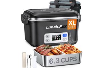 Cordless Electric Heated Lunch Box 1.5L – Rechargeable 27000mAh Portable Food Warmer (Black)