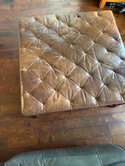Brown Leather Coffee Table