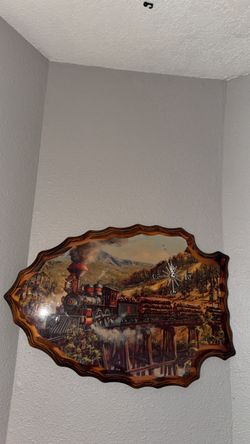Vintage Arrowhead Wooden Train Wall Art / Clock