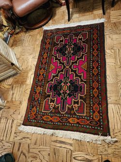 Beautiful 3 X 5 Hand Knotted Afghan Wool Are Rug