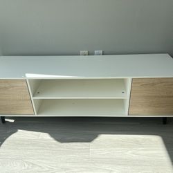 White And Tan Tv Console